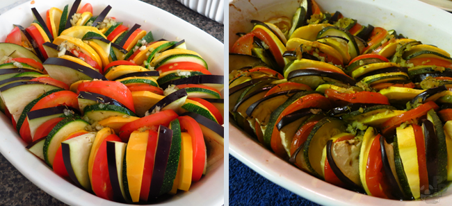Ratatouille: Before and after cooking