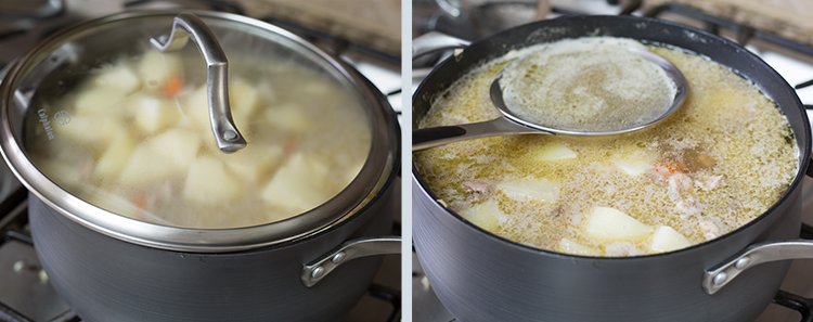 Japanese Curry: Simmering everything