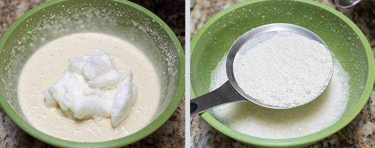 Japanese Pancake: Mixing the batter