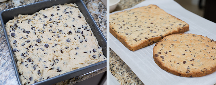 Chocolate Chip Cookie: Before and after bake