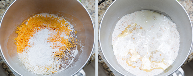 Cheesy Cassava Rolls: Making the batter