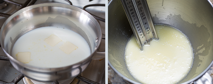 Sesame Seed Buns: Preparing the liquid