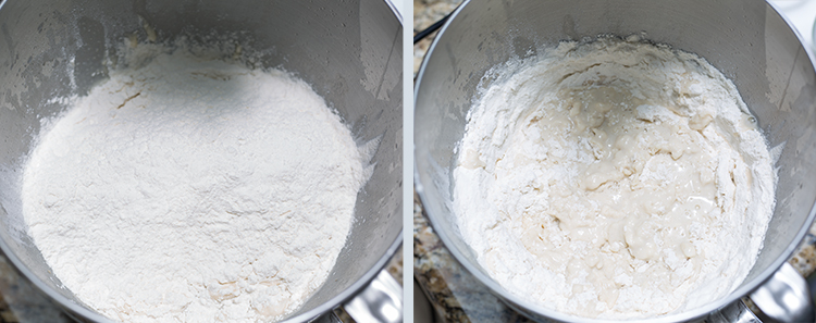 Sesame Seed Buns: Mixing the flour