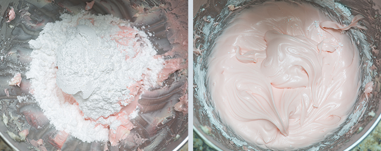 Whimsyshire Cupcake: Mixing the confectioners’ sugar to make the frosting