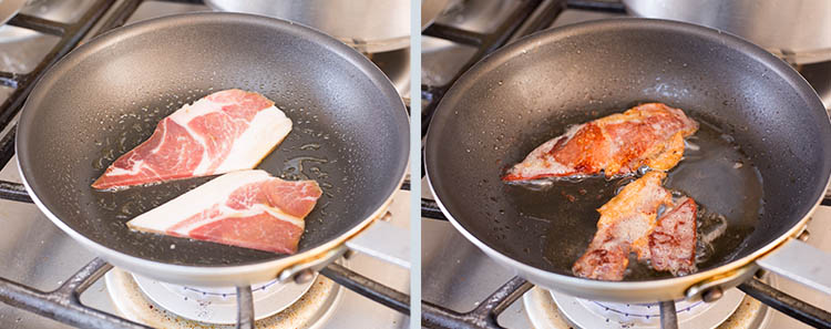 Preparing the prosciutto 