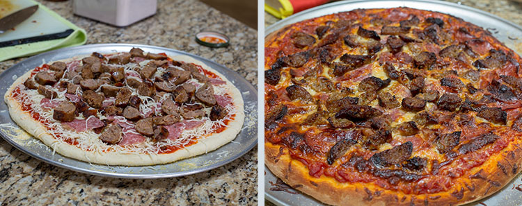 Rivellon Pizza: Before and after baking