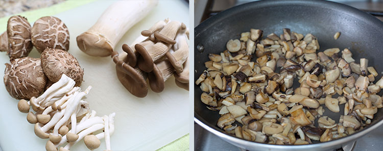 Mushroom Risotto: Preparing the mushrooms