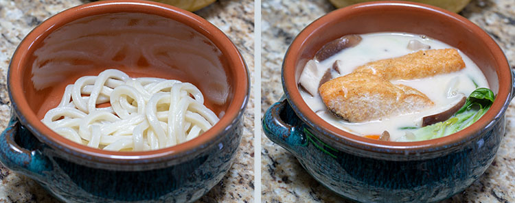 Creamy Seafood Soup: Preparing a bowl of soup